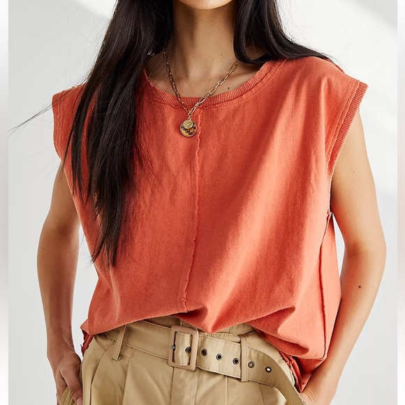 Free People Tops - Free People Kasee Muscle Tee Sz XS Baked Earth Knit